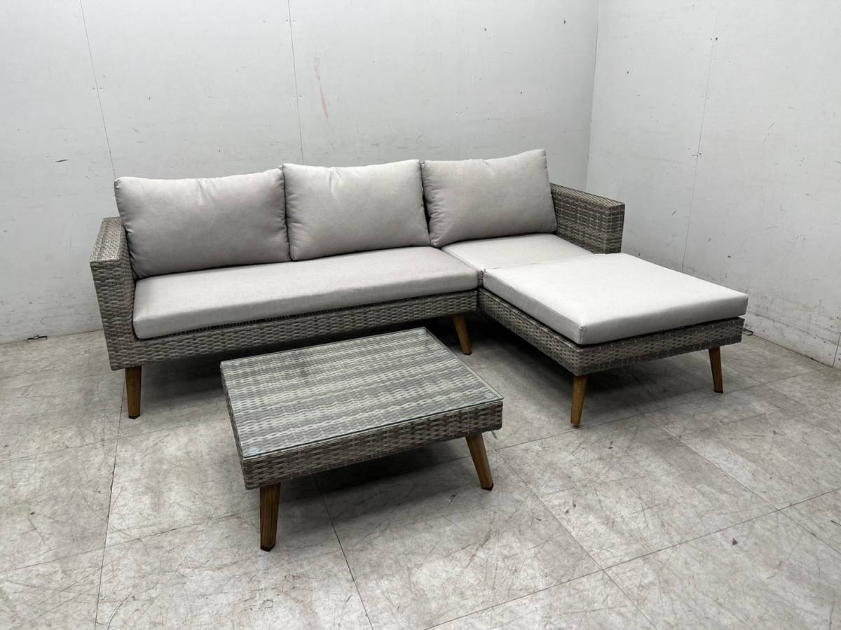 【やや傷や汚れあり】T2759☆展示美品☆ガーデンファニチャー☆カウチソファ☆テーブルset☆リクライニング付きの落札情報詳細 ヤフオク