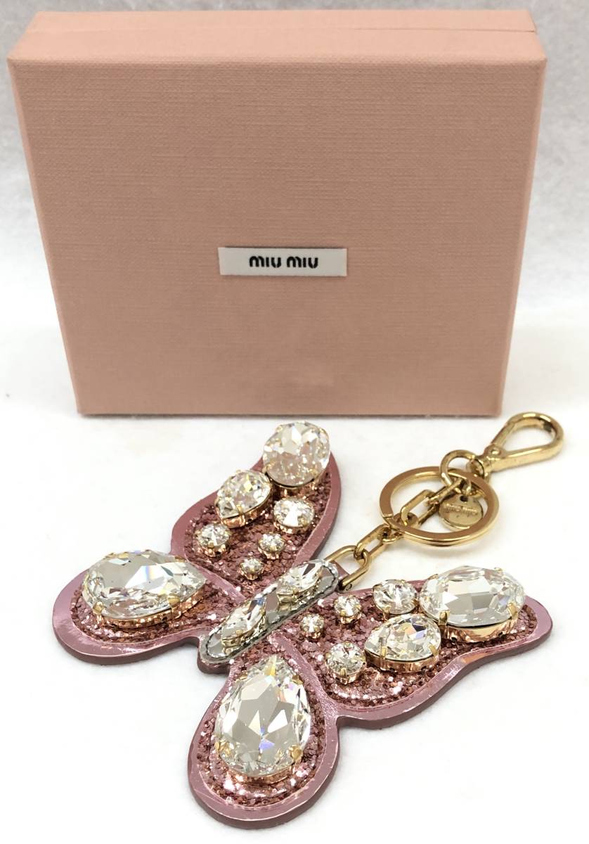 miumiu バタフライキーホルダー　ミュウミュウ MIU MIU(ミュウミュウ) / キーホルダー/--/GLD/バタフライ