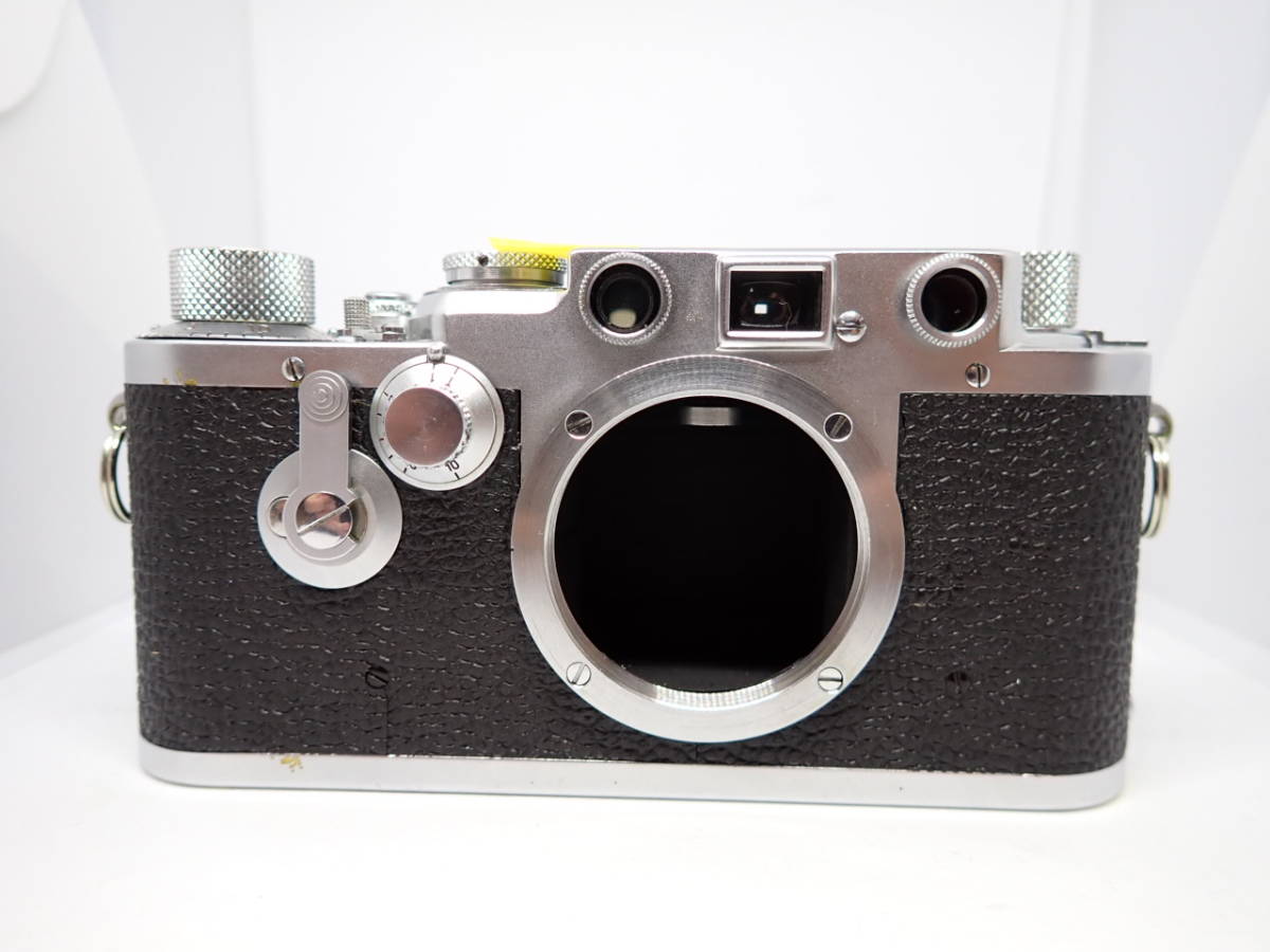 【傷や汚れあり】レア 動作確認済み Leica Ⅱc（Ⅲf仕様 セルフ付き） バルナックライカ 2c 3f仕様 セルフタイマー付き ブラック ...