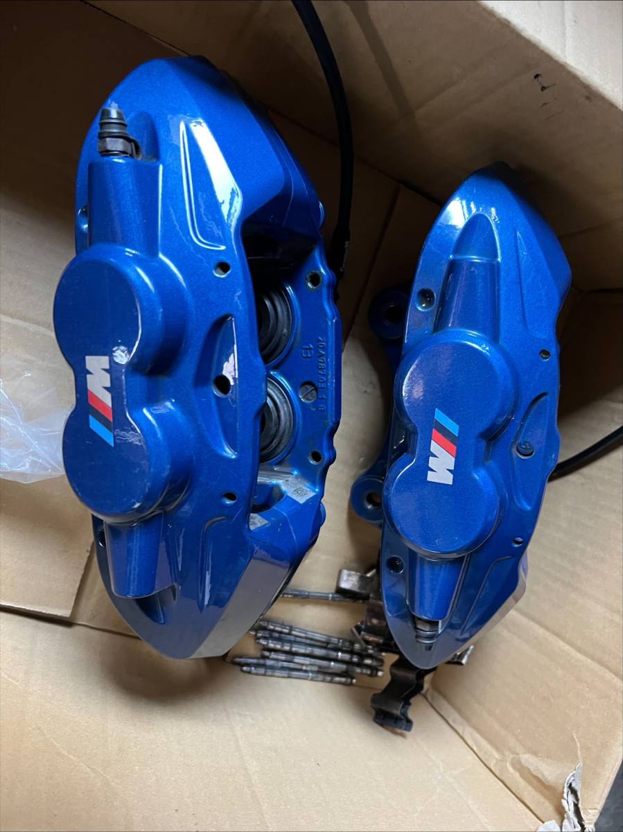 【傷や汚れあり】BMW 純正 Mスポーツ brembo ブレンボ ブレーキ ローター+キャリパー+ブレーキホース フルセット 4枚x2 F30 ...