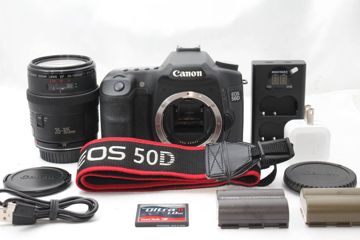 【目立った傷や汚れなし】★【極上美品 一眼レフスターティングセット】 Canon EOS 50D ★ CFカード バッテリー2本つき ★ EF35105mm F3.54.5の落札情報詳細