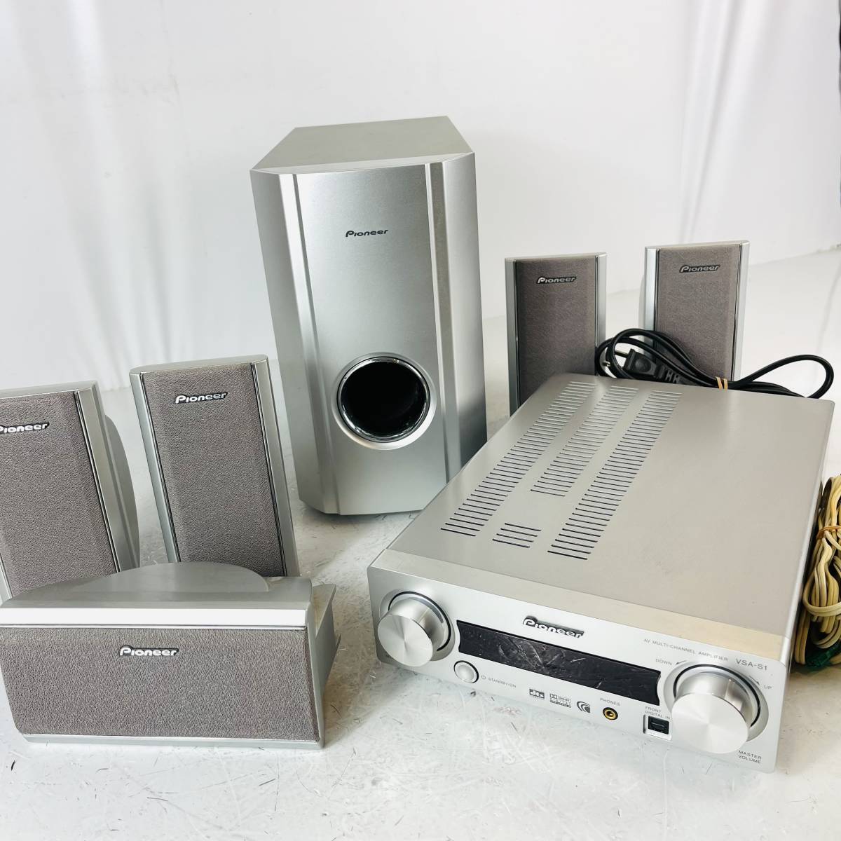 【やや傷や汚れあり】NA3324 パイオニア VSAS1 AVマルチチャンネルアンプ 2003年製 スピーカー SS1 リモコン無し