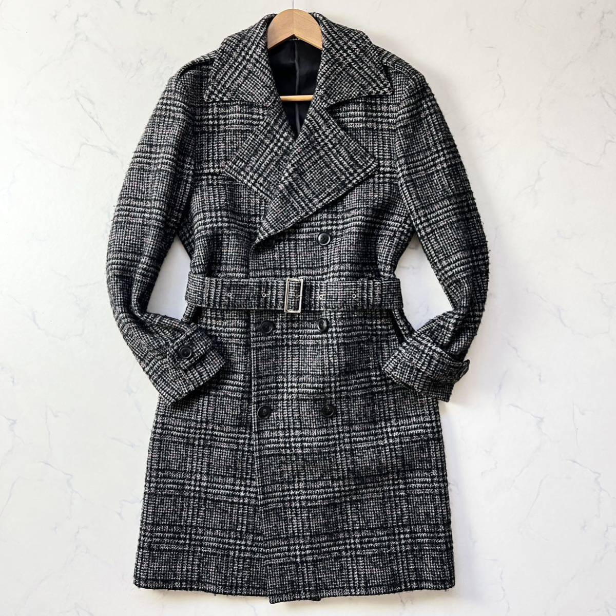 Paul Smith PS チェック柄 トレンチコート グレー Paul Smith PS チェック柄 トレンチコート グレー