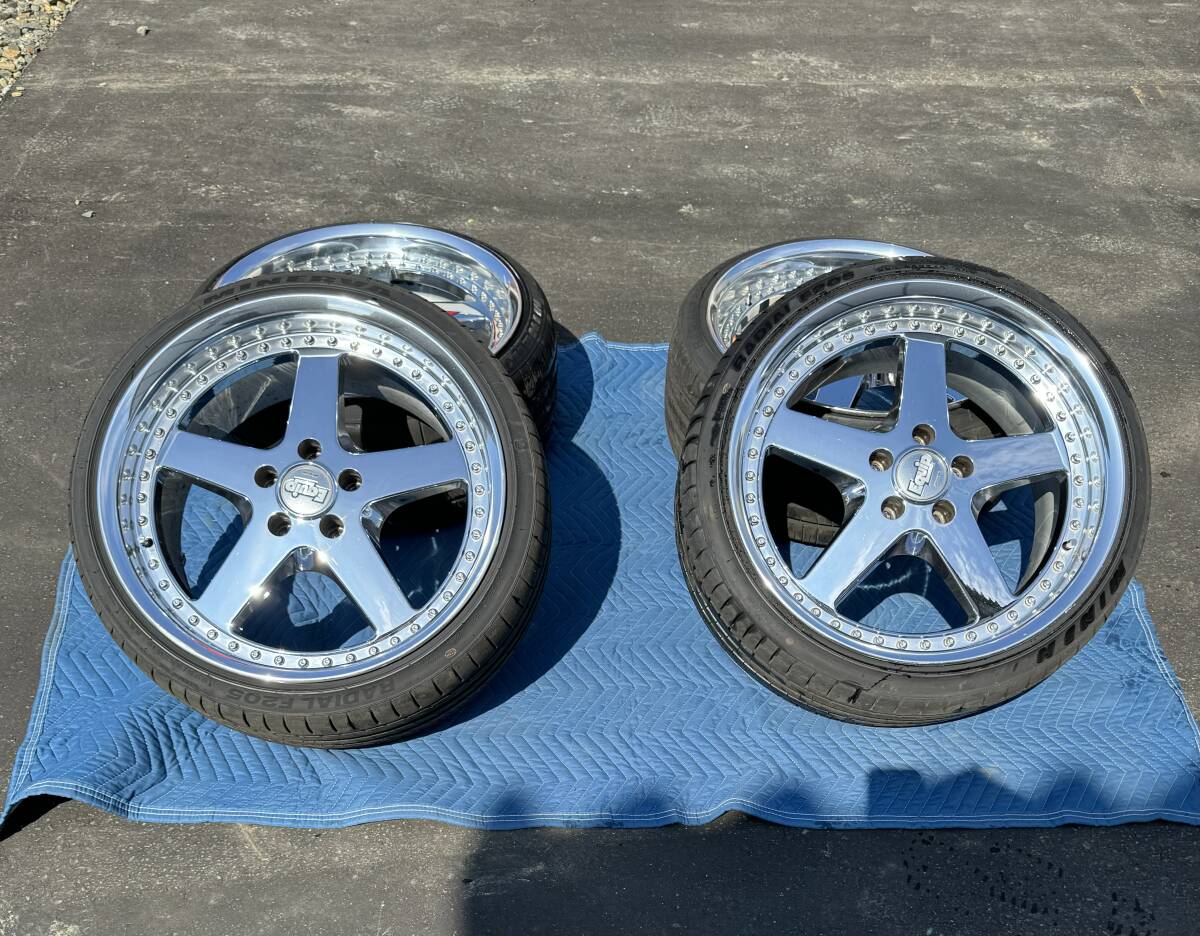 WORK エクイップ 18インチ メッキ 9J オフセット＋35 114.3