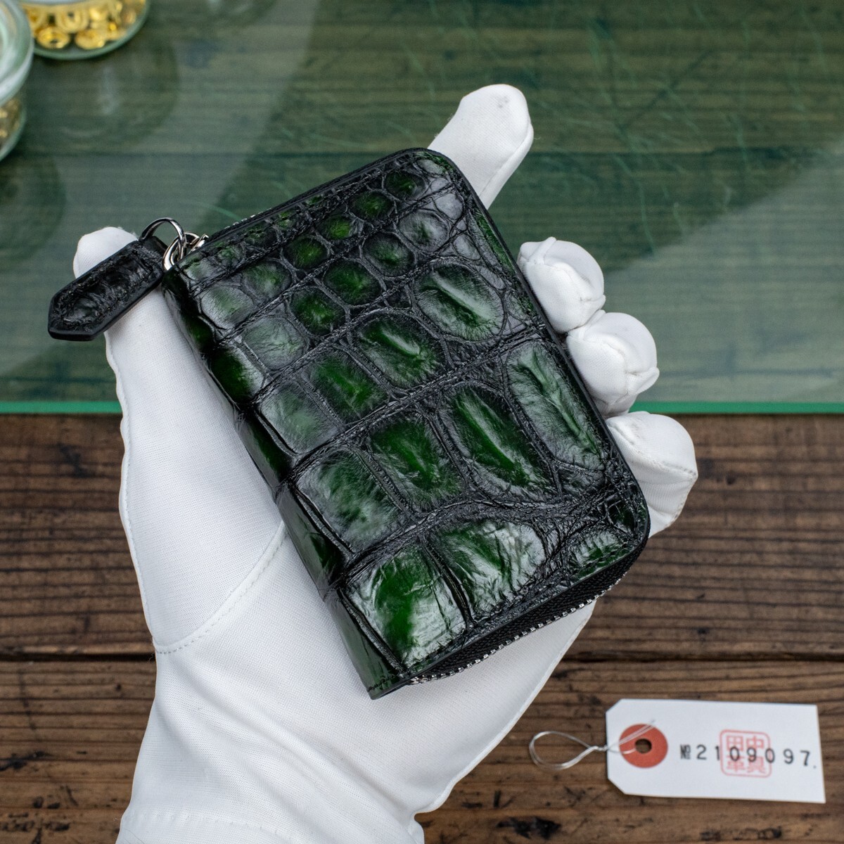 ☆ 実物撮影 ☆ ブルーグレー クロコダイル 財布 名刺 カードケース 定期入れ ブルーグレー】 実物撮影 クロコダイル 名刺入れ カード入れ