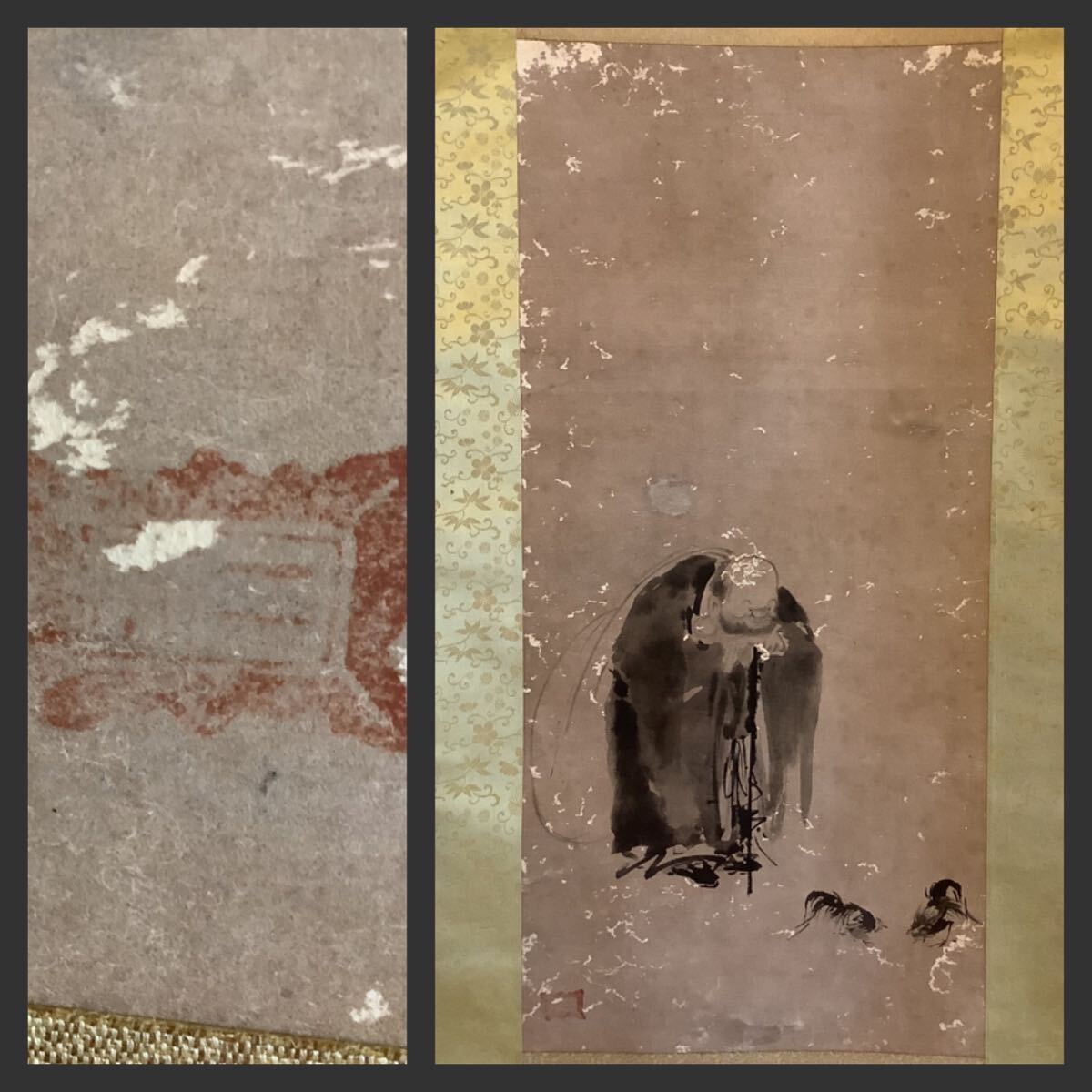 掛け軸 宮本武蔵 書画名品選 三幅対 枯木鳴鵙図・紅梅鳩図・布袋観闘鶏図 ☆宮本武蔵書画名品選三幅【枯木鳴鵙図・紅梅鳩図・布袋観闘鶏図