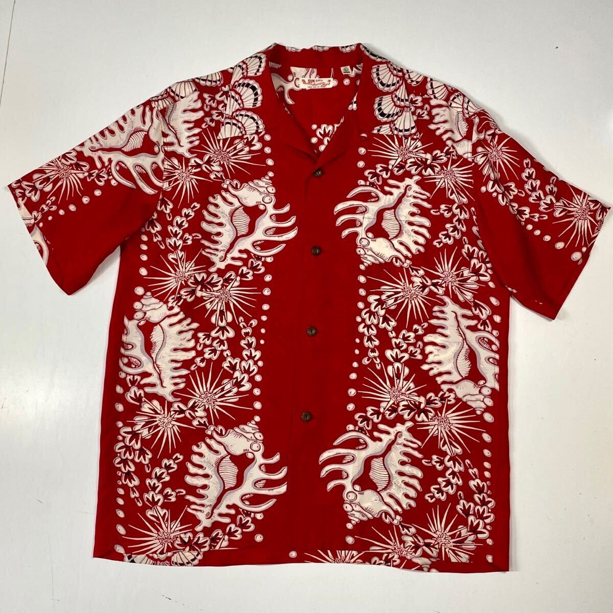 送料360円】 SUNSURF サンサーフ アロハシャツ 金魚 サイズL 半袖 