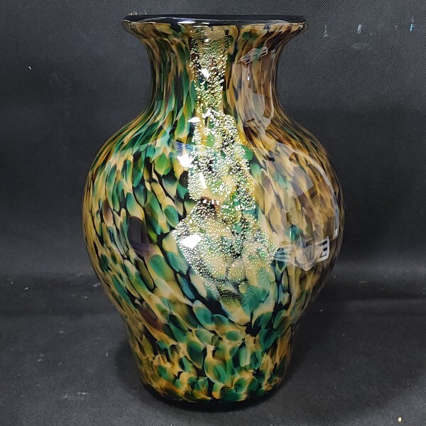 陶器　九谷焼　角福　花瓶　花器　青手　花鳥紋様　鹿　花　鳥 陶器 九谷焼 角福 花瓶 花器 青手 花鳥紋様 鹿 花 鳥 花瓶 27」の