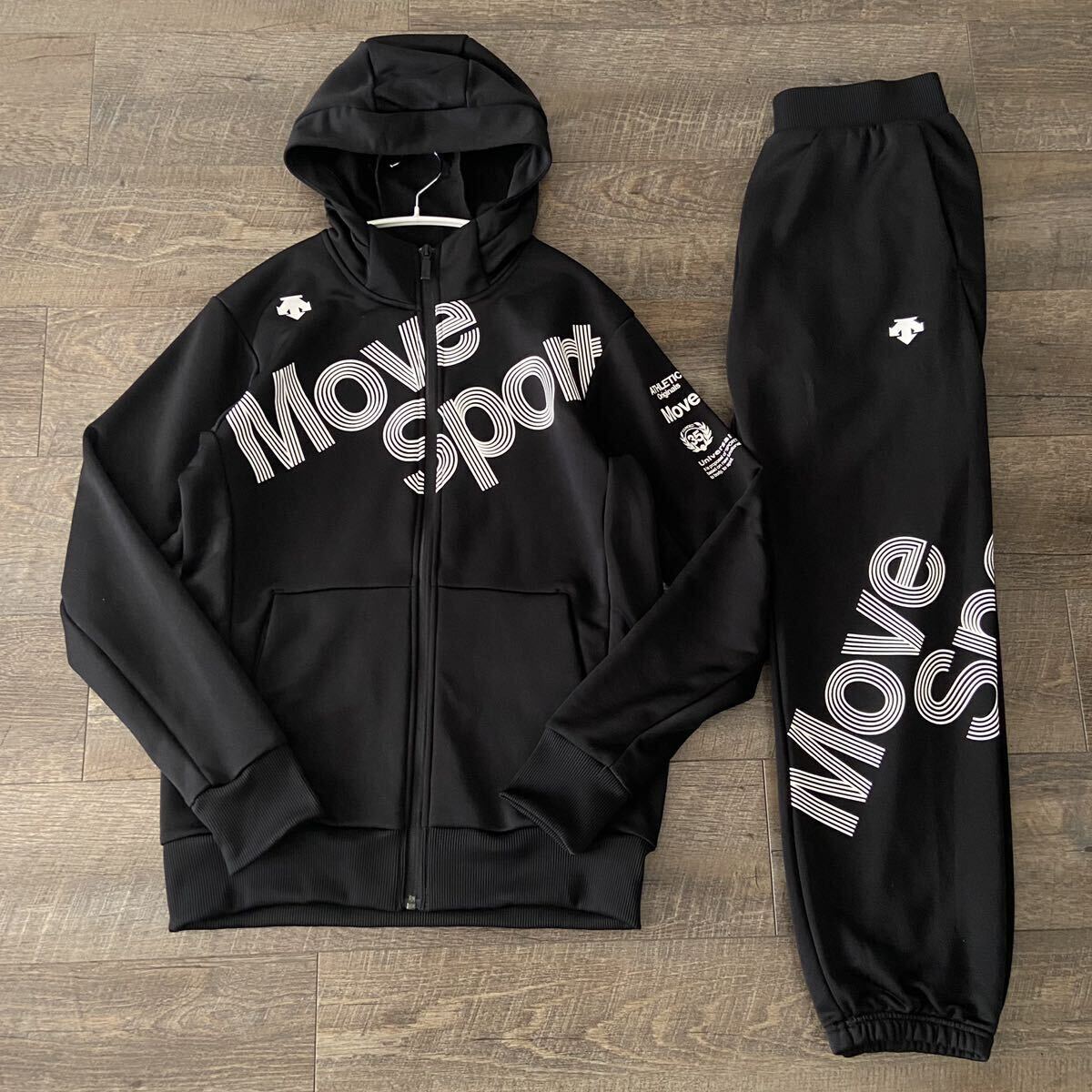 DESCENTE Move Sport フード付きパーカー L DESCENTE MOVE SPORT ナイロンジャケット パーカー 黒ピンクL ナイロン