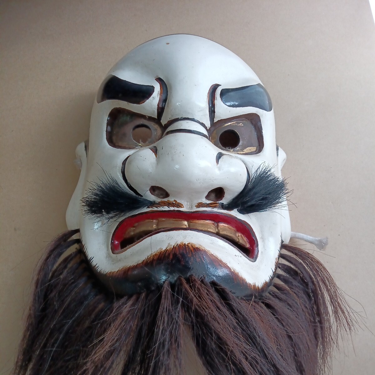 黒髭 能面 木彫 伝統工芸