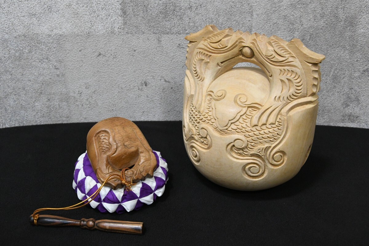 仏教美術 古青銅 鍍金 魚鼓 木魚 鳴物 仏教美術 古青銅 鍍金 魚鼓 木魚 鳴物