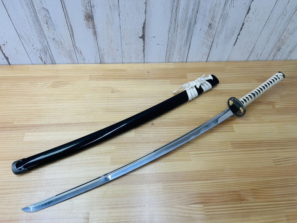 居合刀 模造刀 居合刀 長さ約102cm 黒鞘居合刀 10E（中古】希少 木刀 