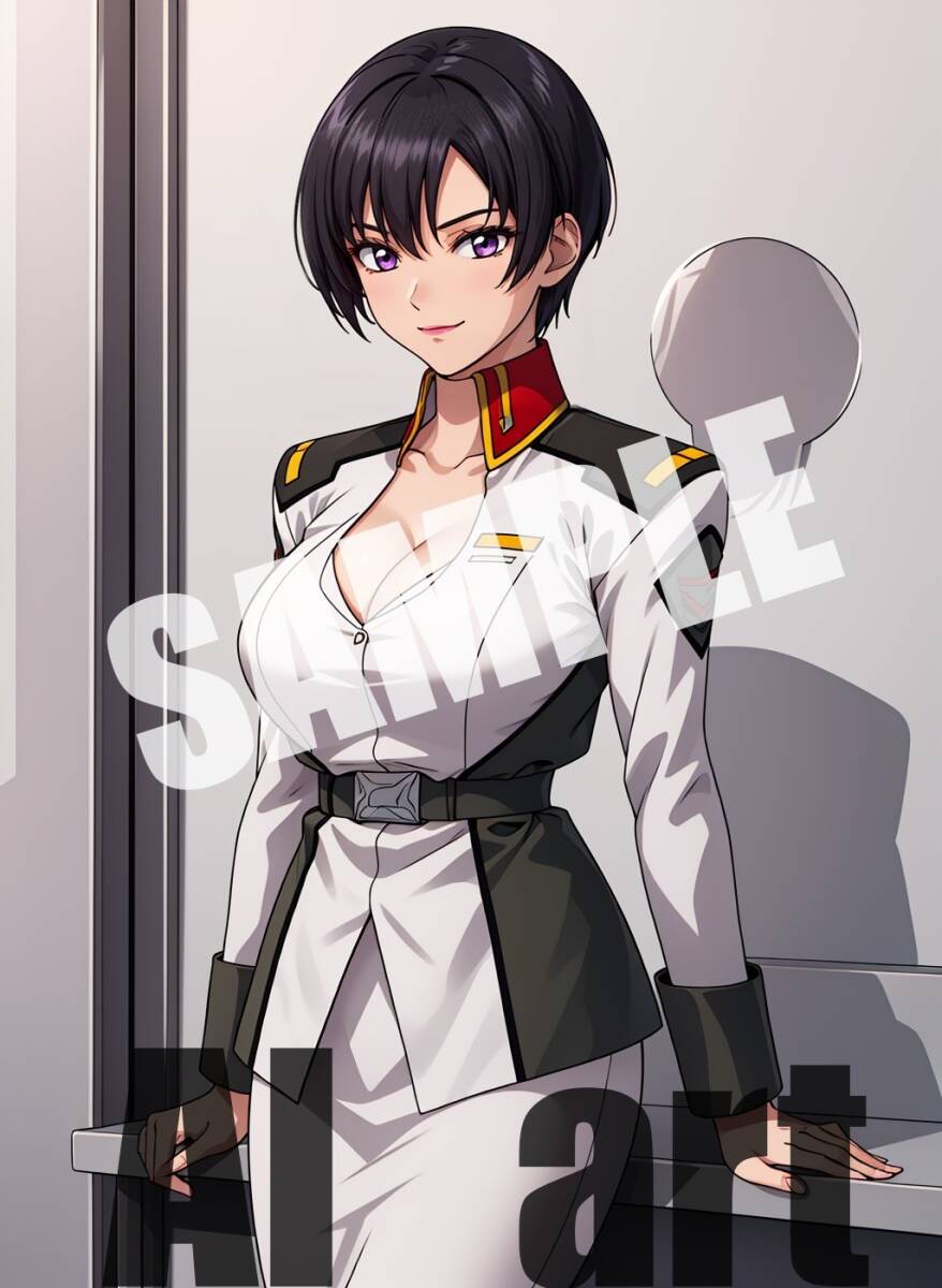 【未使用】機動戦士ガンダムSEED ナタル・バジルール 同人 ファンアート A4 イラスト ポスター コスプレ セクシー 巨乳 美尻 ...