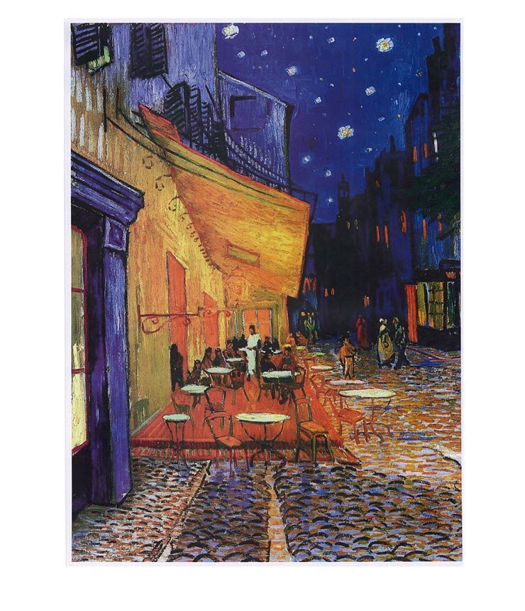 新品】世界の名画 肉筆 油絵 風景画 ゴッホ [夜のカフェテラス] 印象派
