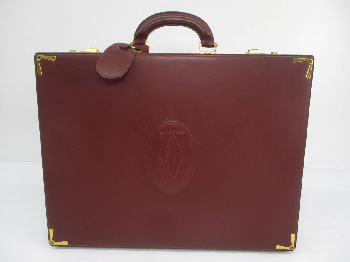 Cartier カルティエ アタッシュケース ダイヤルロック レザー ボルドー