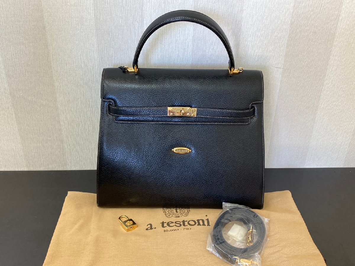 新品未使用☆a.testoni アテストーニ クロコダイル レザーベルト｜小物
