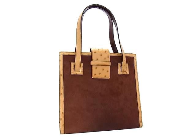 美品☆ KLEIN KAROO クラインカルー うれしく オーストリッチ トートバッグ