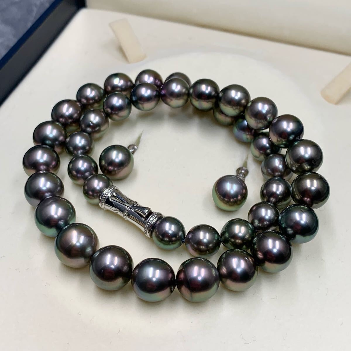 田崎真珠 TASAKI 黒蝶真珠 ペンダントトップ K18 WG パール10mm