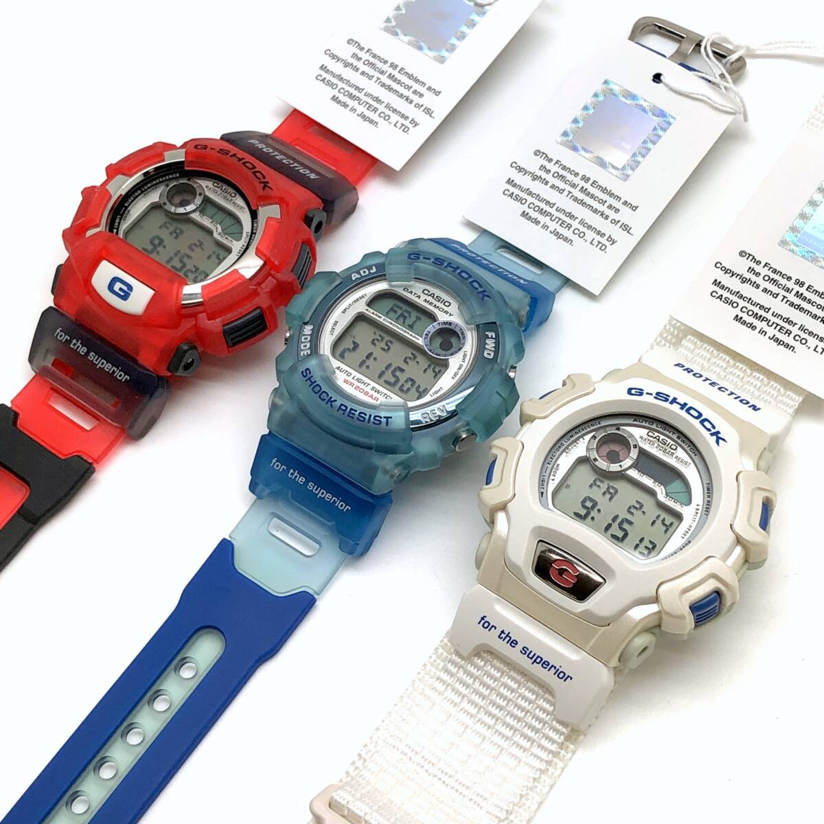 ワールドカップ　98年　フランス大会記念　三本セット　ジーショック G-SHOCK G-WCUP98 1998 ワールドカップモデル 3本セット - メルカリ