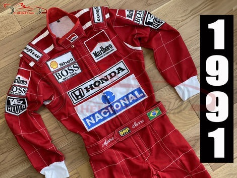 新品】f1 アイルトン セナ ayrton senna 1987 camel レーシングスーツ