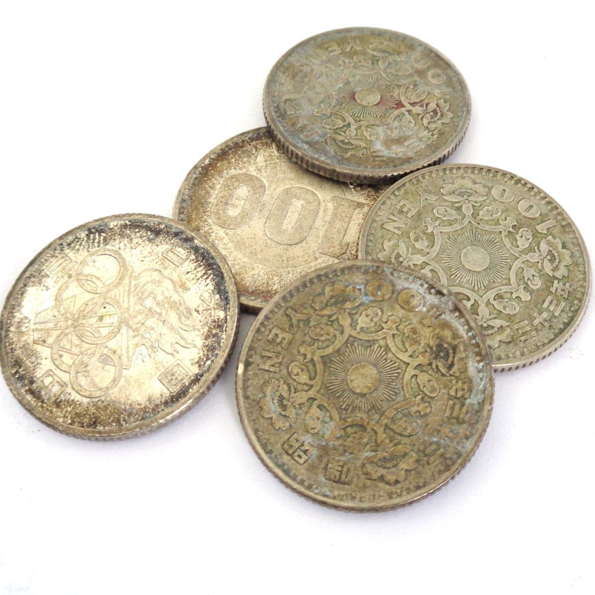 1円スタート 100円銀貨 稲穂 鳳凰 オリンピック 硬貨 230枚 23，000円分