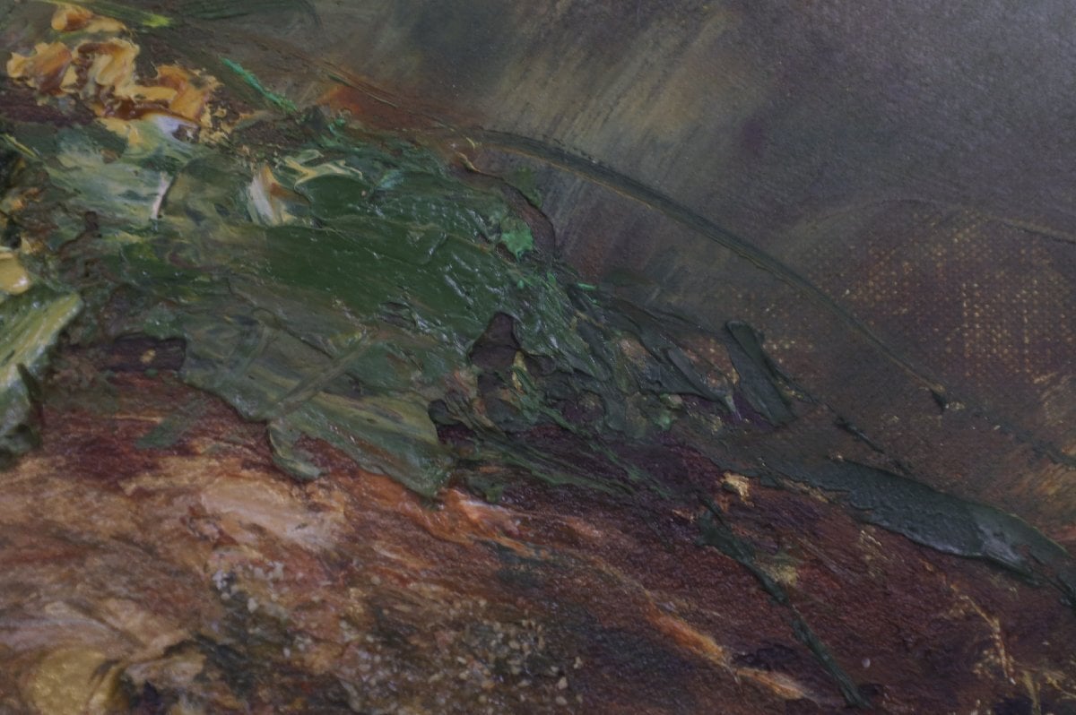 12 油彩 油絵 風景画 肉筆 絵画 バラ 遠藤勝 F4 遠藤力 「秋の公園」 油絵・油彩画 絵画 絵画 油絵 遠藤 勝 肉筆油絵 風景