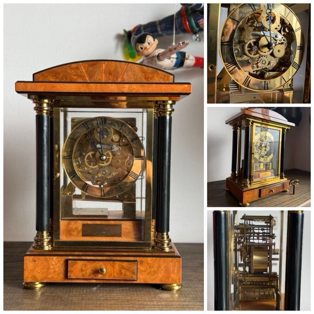 アンティーク 明治・大正 ユンハンス スリゲル 柱時計 掛け時計 琺瑯