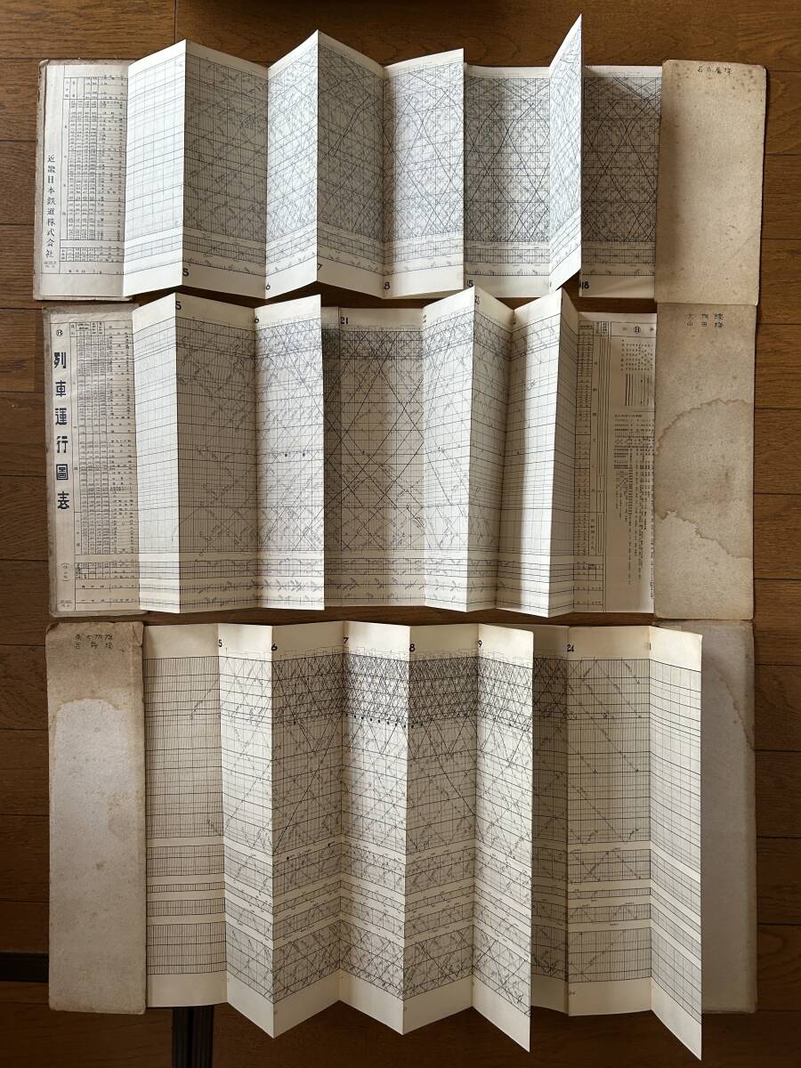 当時物 列車運行図表 ダイヤグラム 近畿日本鉄道株式会社 平日用 休日用 昭和38.9改正 鉄道資料 南大阪線 吉野線 大阪線 山田線 名古屋線の1番目の画像