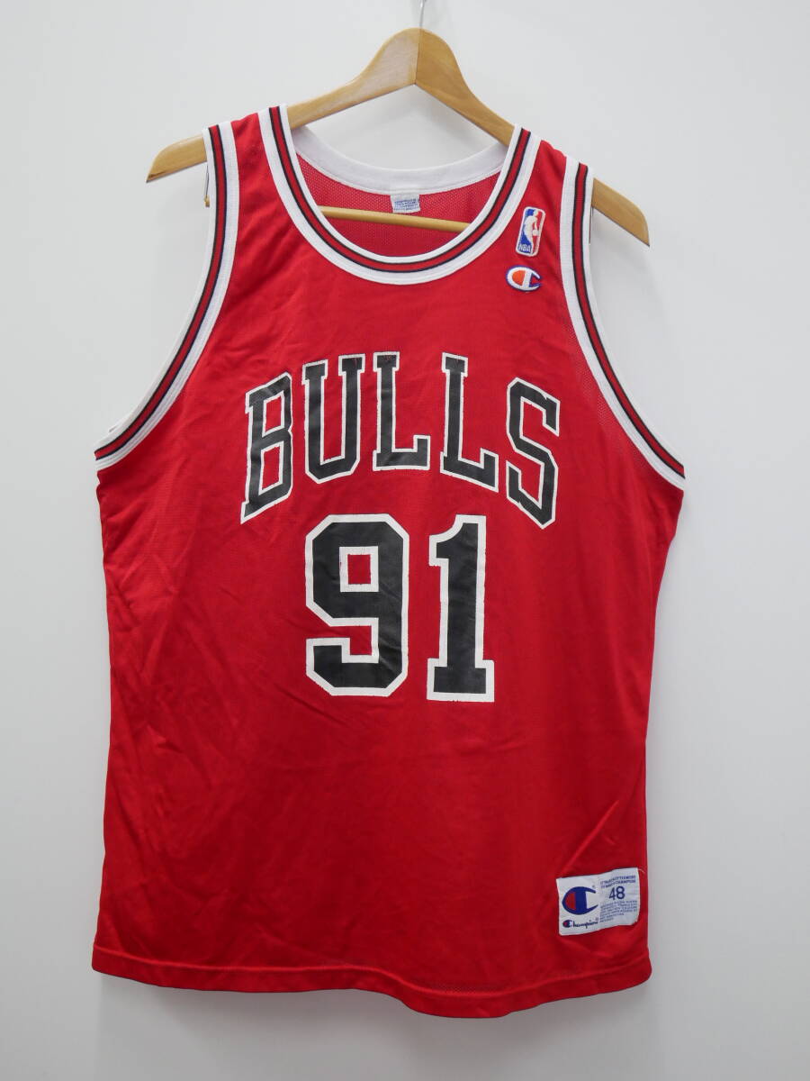 中古】USA製 90s Champion チャンピオン 背番号91 DENNIS RODMAN
