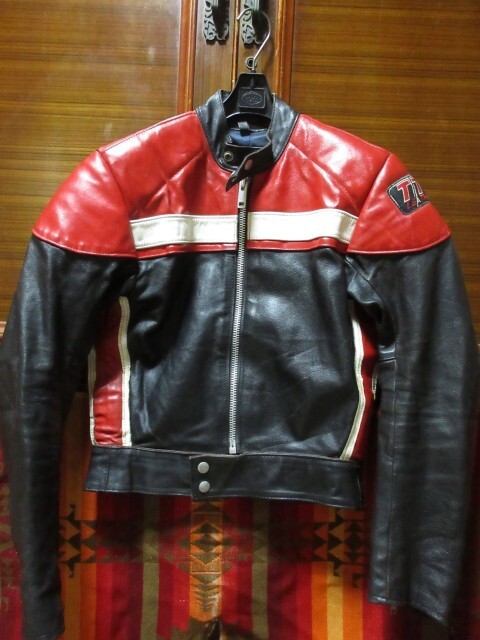 ☆【中古】CREAM SODA 80's ダイヤ柄 レザージャケット ピンク