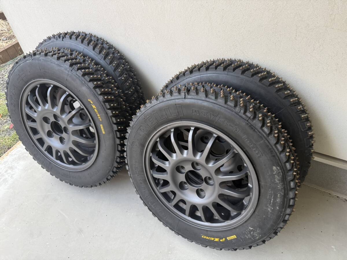 超希少【抜け無し良品】Be1 日産純正ホイール スパイクタイヤ 165 