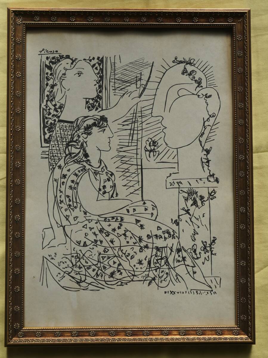 Artworks]パブロ・ピカソ|道化師の一家|120x90cm|肉筆|油彩|原画|1955