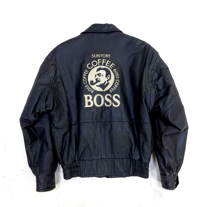 ゆ*け様 SUNTORY COFFEE BOSS レザージャケット LL 新品】☆未使用品 LL SUNTORY レザージャケット 発売15周年感謝 歴代