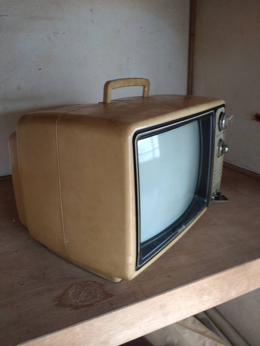 中古】【ジャンク】 昭和レトロ 木調カラーテレビ ブラウン管テレビ