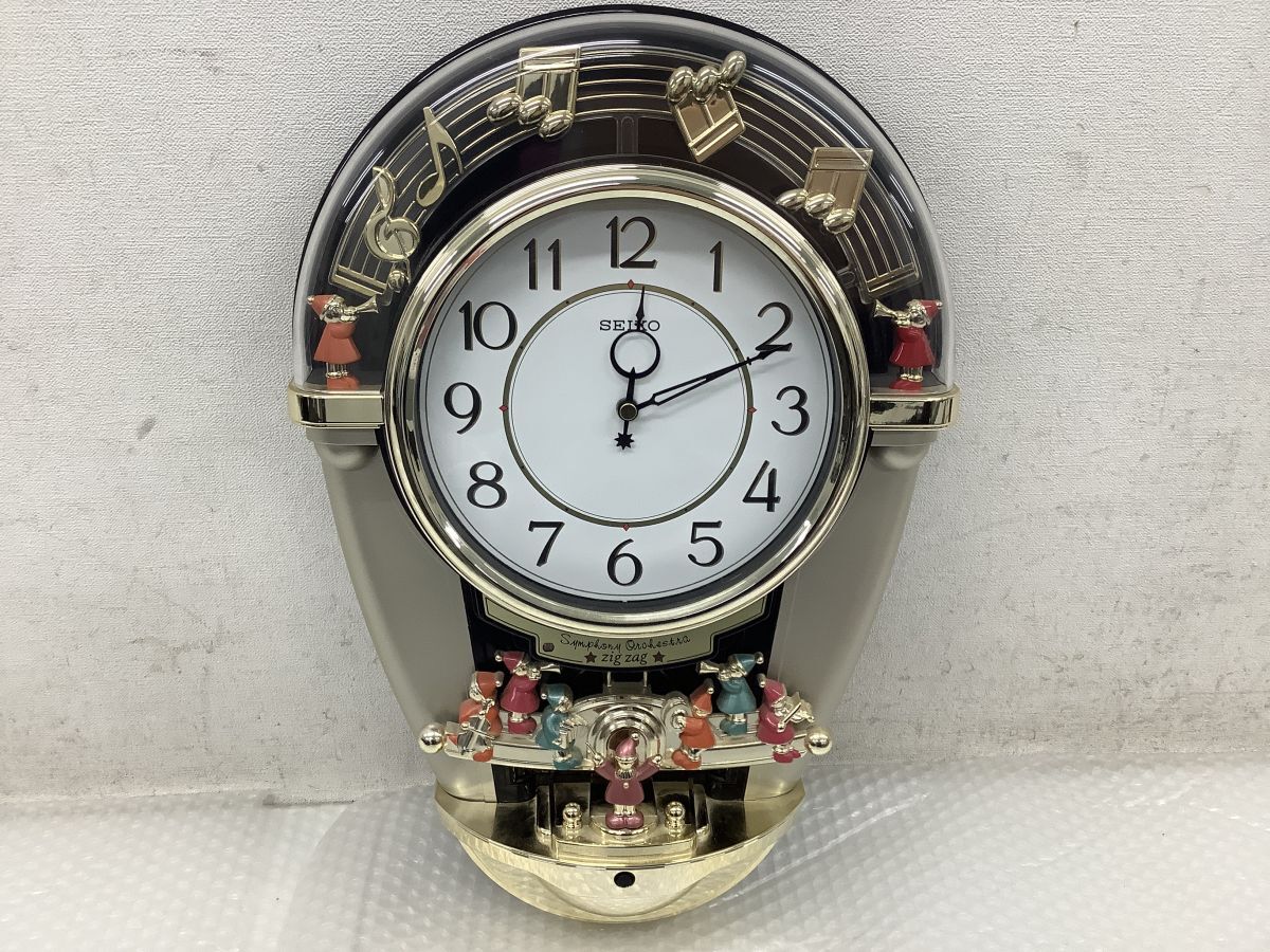 美品】SEIKOウェーブシンフォニー AM226H 電波掛け時計 からくり時計の