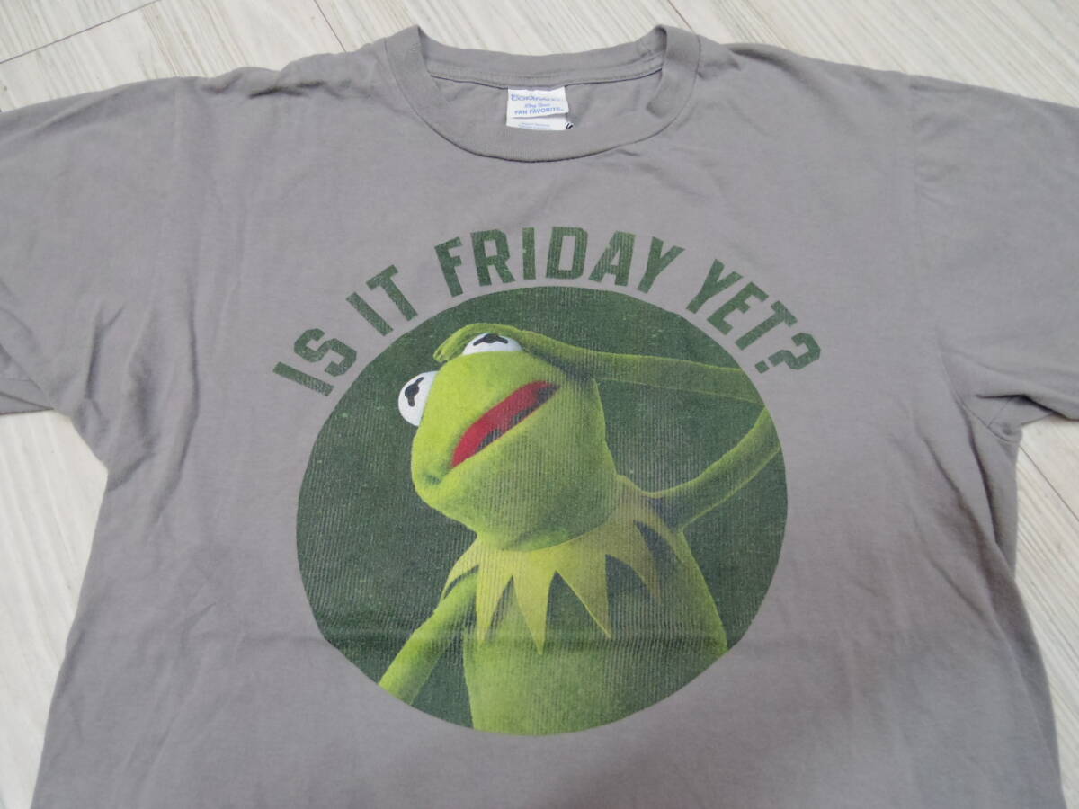 USA古着 Disney The MUPPETS カーミット Tシャツ sizeM 緑 杢柄 