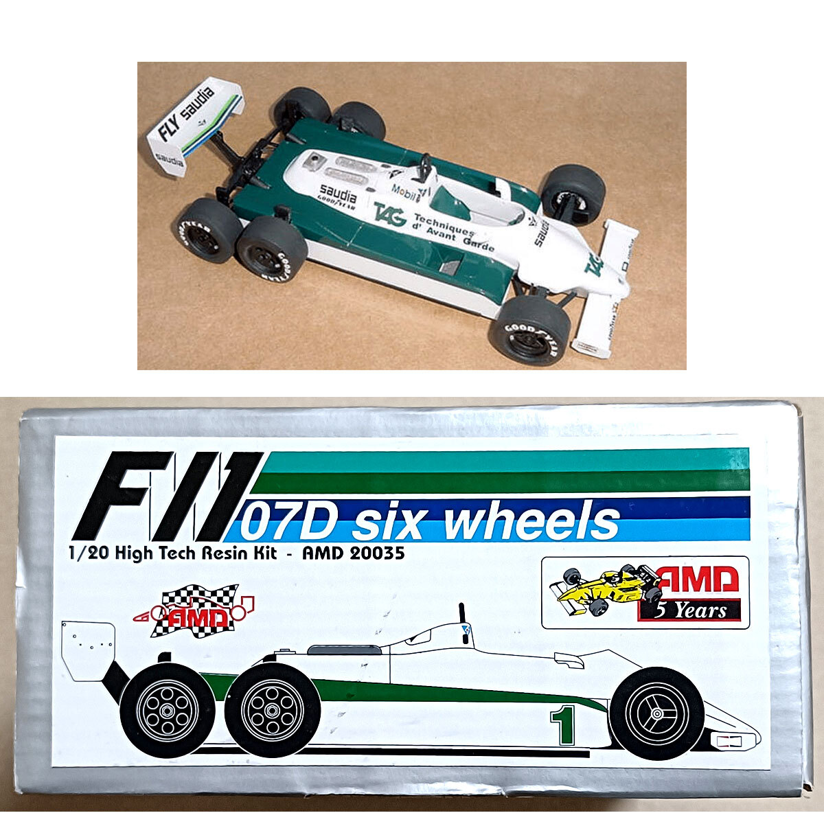 【目立った傷や汚れなし】ウィリアムズ FW07D 6輪車 Six wheels 1/20 [AMD 20035] Williams ガレージ ...