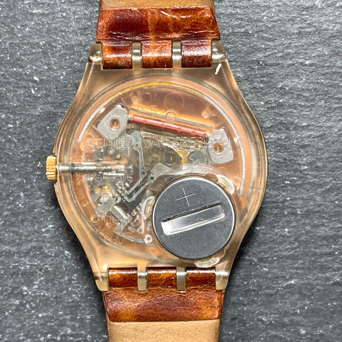 Swatch クロノグラフ レッド レザーベルト OMEGA×SWATCH MoonSwatch 