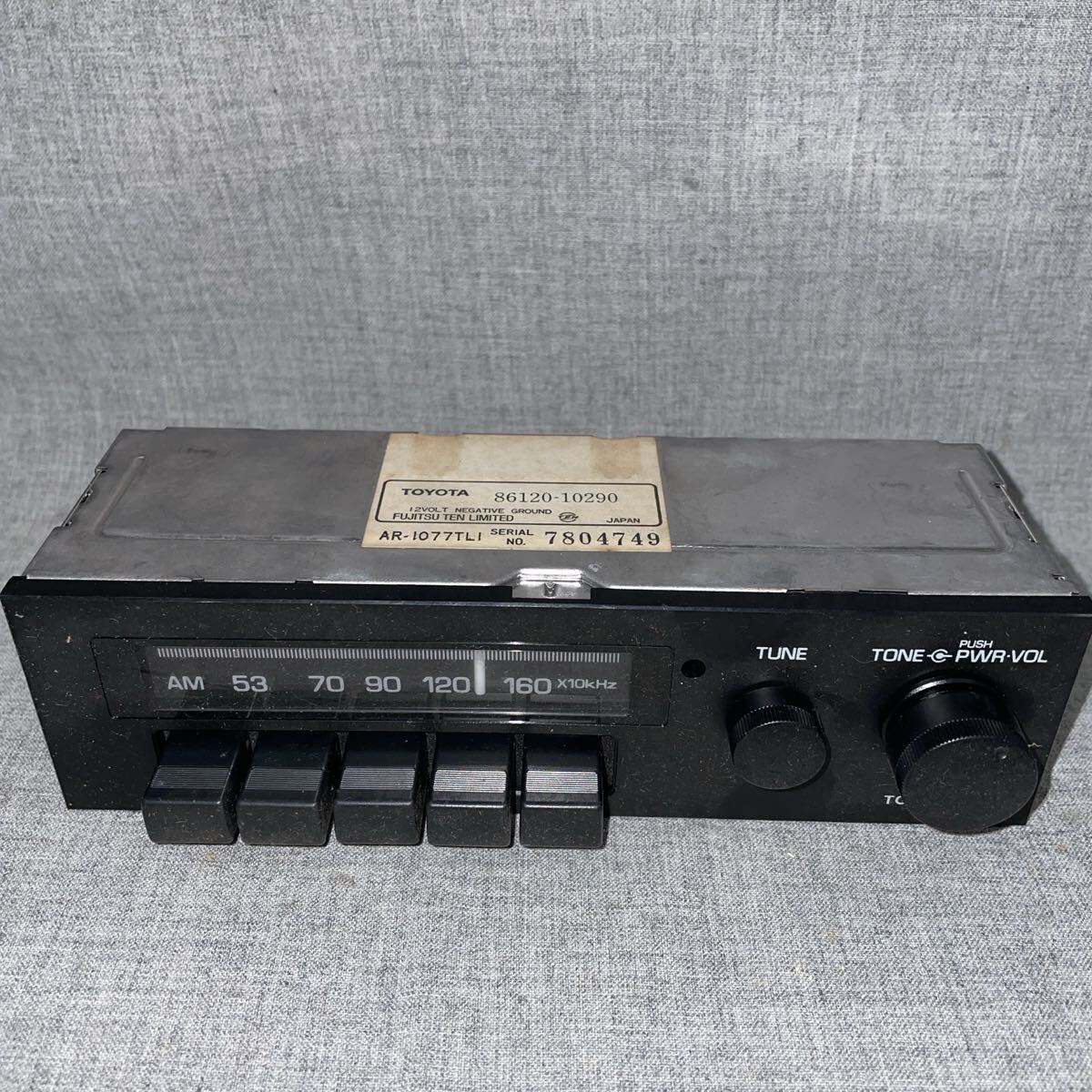 旧車 当時物 トヨタ純正 オーディオ ラジオ AM FUJITSU TEN 86120