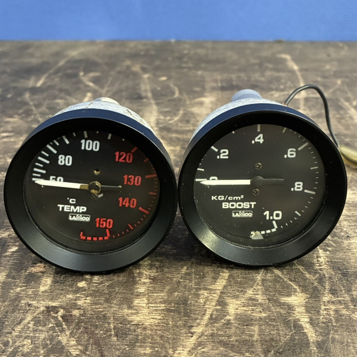 旧車 当時物 骨董 ？ラムコ LAMCO 3連 追加メーター 40パイ 1DIN