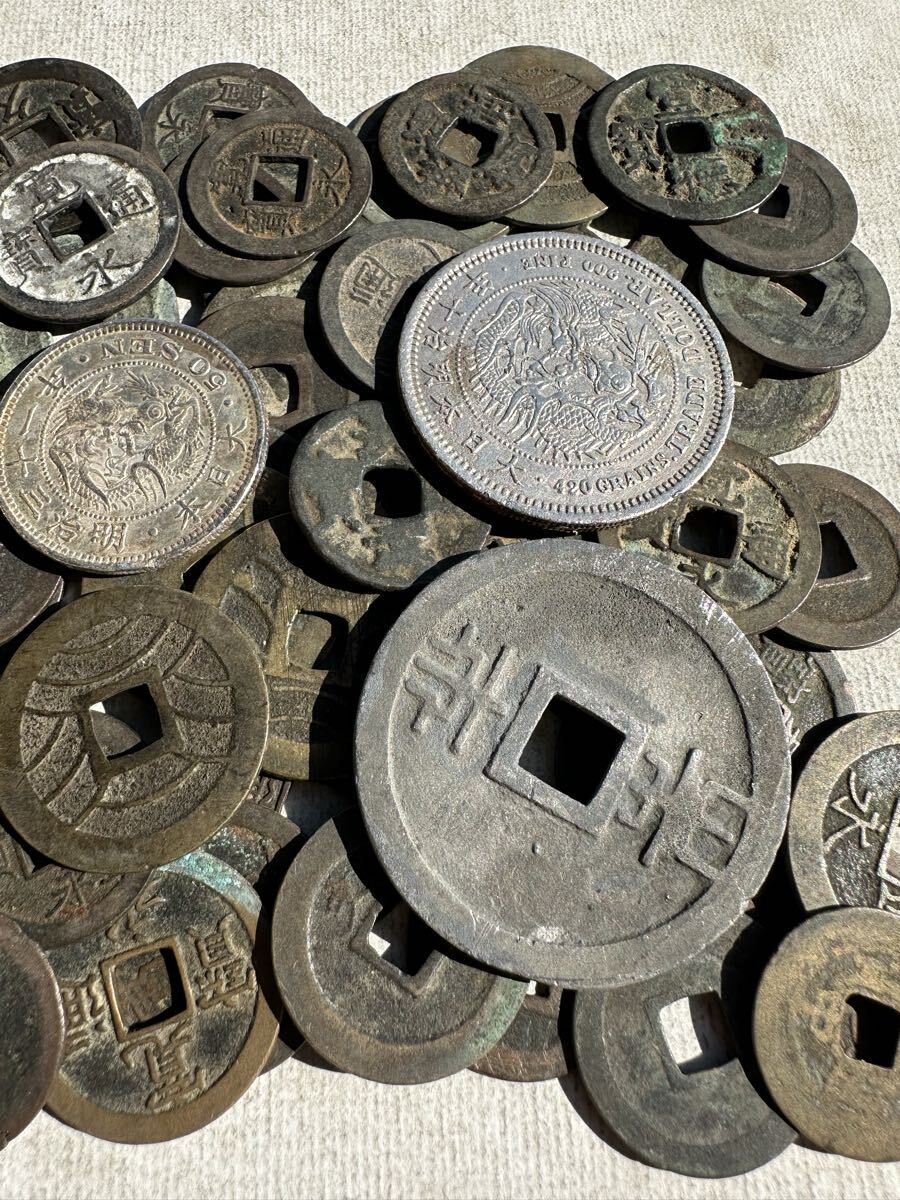 寛永通宝　穴　試作　30mm 4点まとめ 寛永通宝 穴 試作 30mm 4点まとめ 寛永通宝 穴 試作 30mm 4点まとめ 穴