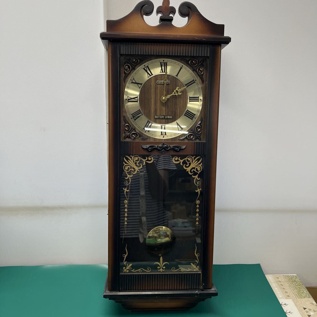 中古】CITIZEN/シチズン/柱時計/電池式/振り子時計/ボンボン時計