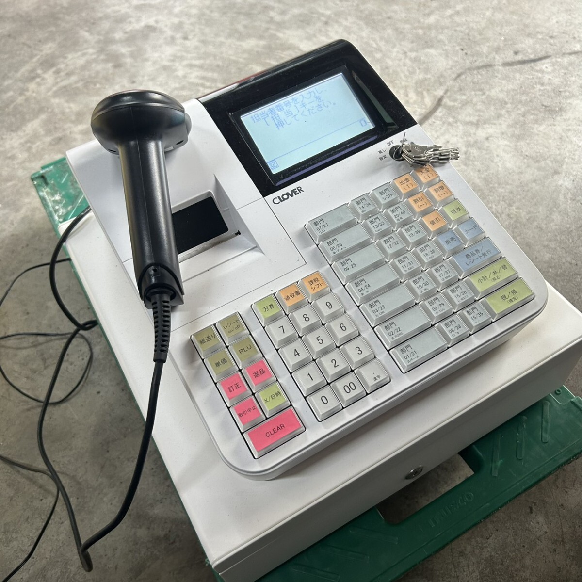 やや傷や汚れあり】クローバー電子 JET-680 物販用スキャナー付き 