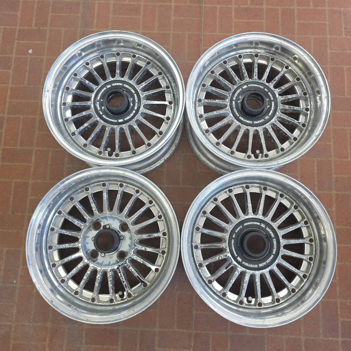 897】☆中古ジャンク品☆深リム☆WORK Ewing Ⅱ ワーク 15インチ 15