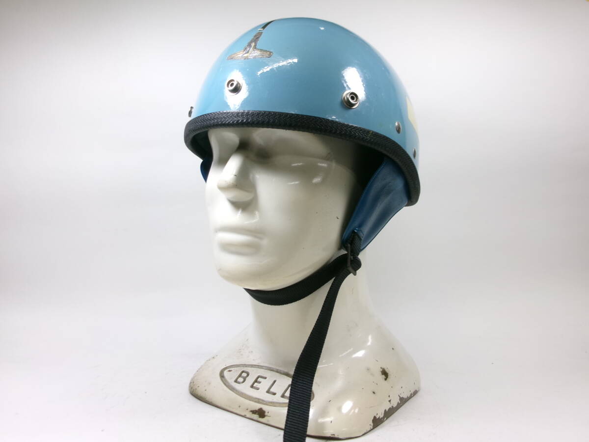 60s 当時物◇BUCO Sシェル ハーフヘルメット 耳あき バイザー