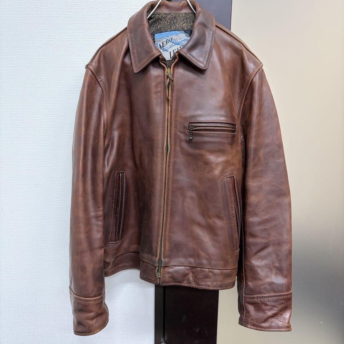 aero leather エアロレザー ハイウェイマン ホースハイド 馬革 茶芯