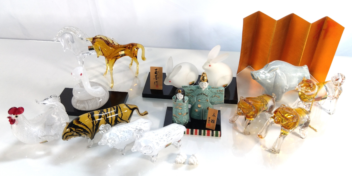 K□ Multi Glass【マルティ グラス 鳥の置物】 台座付き 手作り 福岡県