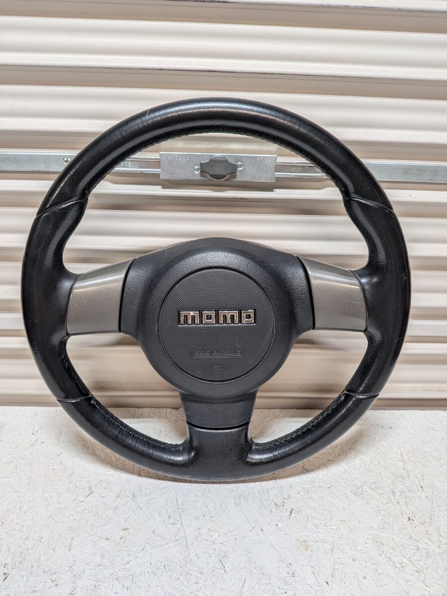 中古】 AZ-1 純正オプション momo ステアリング ハンドルボス付き