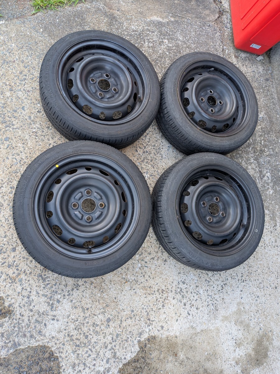 中古】即決送料無料[165/60R14 + マツダ DE デミオ 純正鉄ホイール 6J