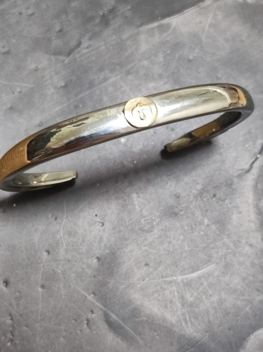 中古】goro's ゴローズ 銀爪金メタル特大フェザー付きブレス バングル